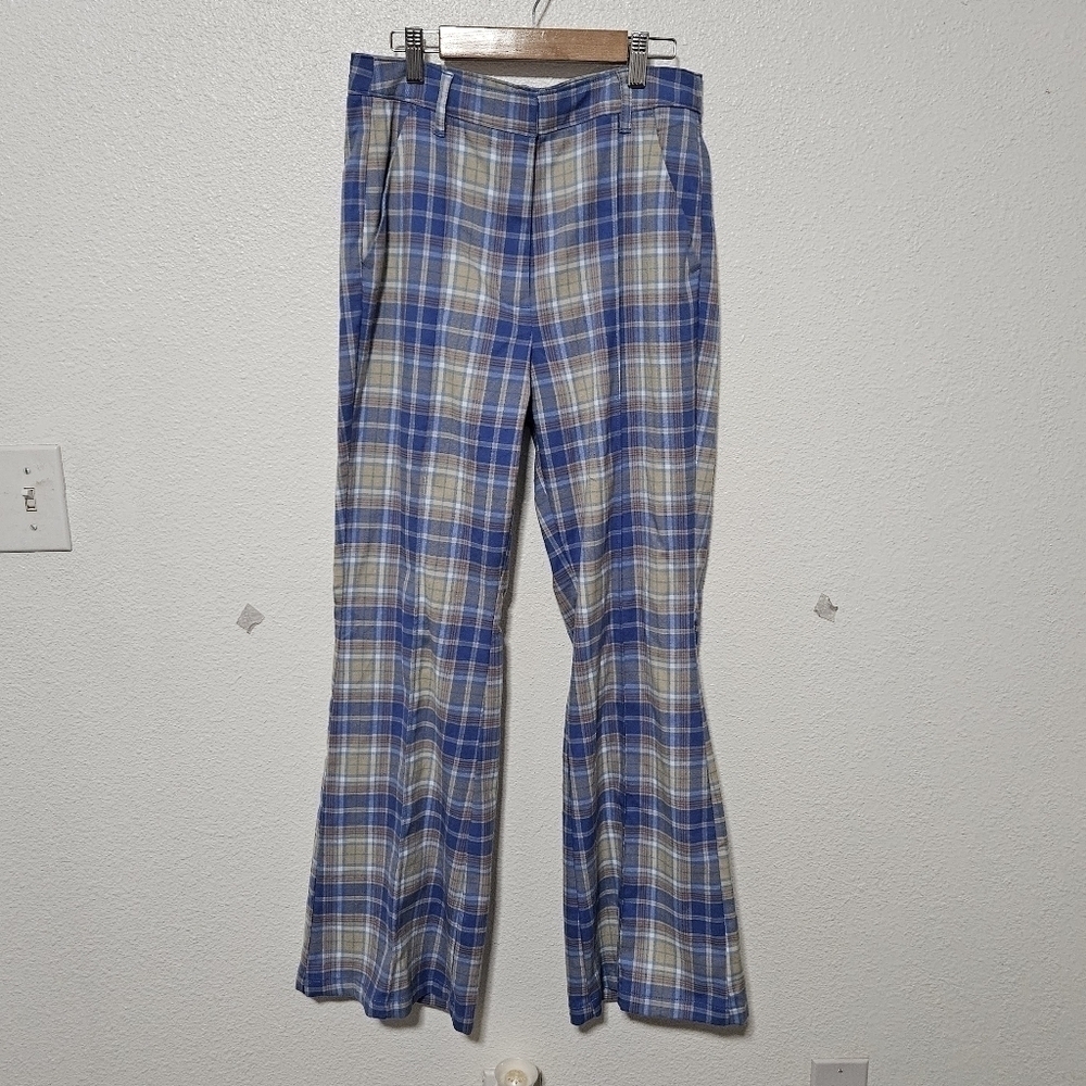 Urban Outfitters wide leg pants academia plaid preppy style size 6